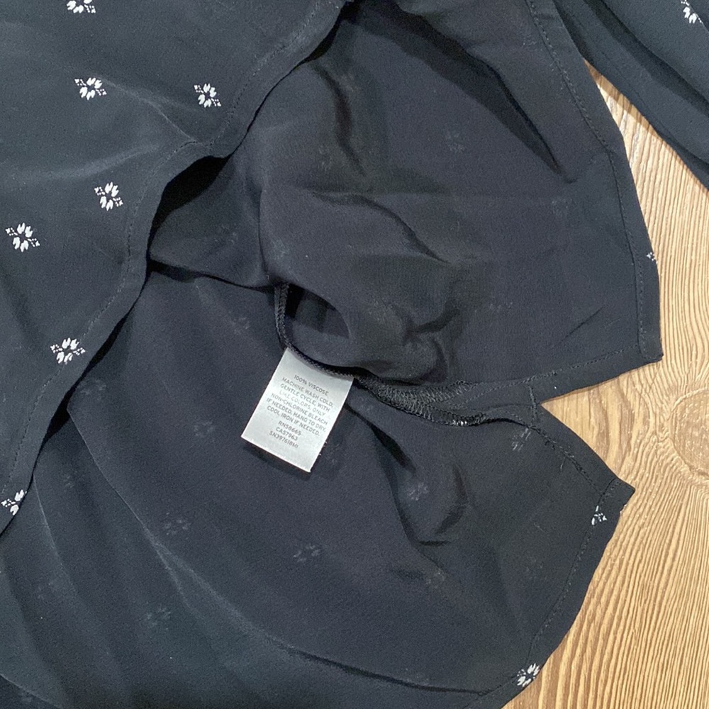 Something Navy Black Button Down Blouse Puffy Sle… - image 5